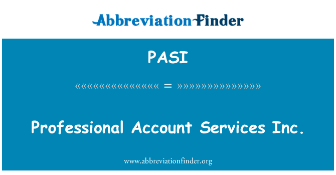 Professional Account Services Inc.的定义