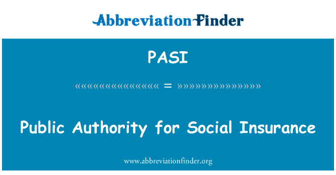 社会医疗保险的公共权力英文定义是Public Authority for Social Insurance,首字母缩写定义是PASI