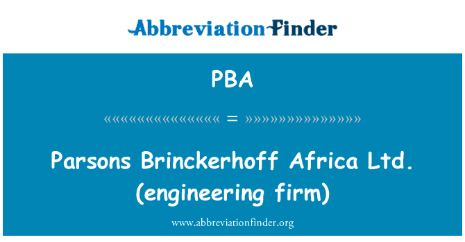 Parsons Brinckerhoff Africa Ltd. (engineering firm)的定义