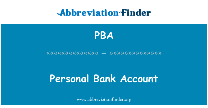 Personal Bank Account的定义