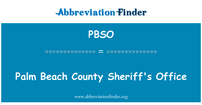 Palm Beach County Sheriff's Office的定义