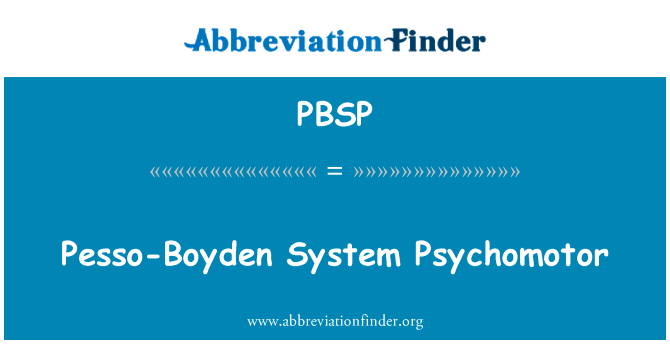 Pesso-Boyden System Psychomotor的定义