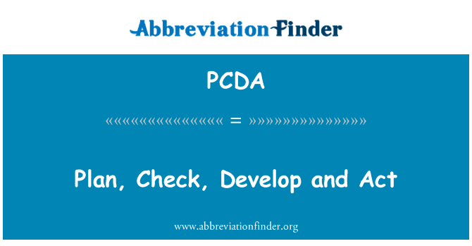 计划、 检查、 制定和采取行动英文定义是Plan, Check, Develop and Act,首字母缩写定义是PCDA
