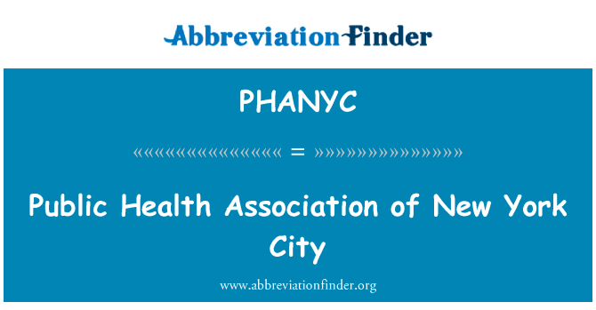 Public Health Association of New York City的定义