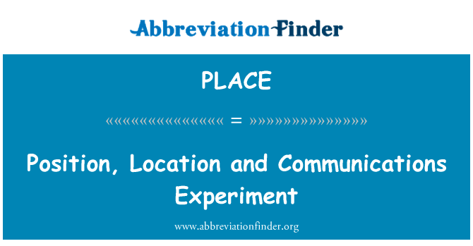 Position, Location and Communications Experiment的定义