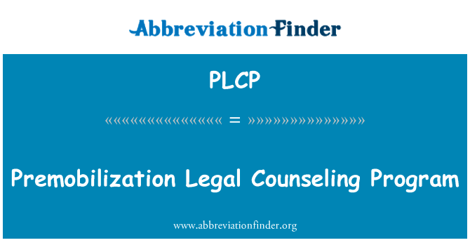 Premobilization Legal Counseling Program的定义