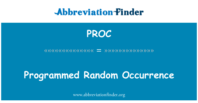 编程随机发生英文定义是Programmed Random Occurrence,首字母缩写定义是PROC