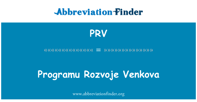 Programu Rozvoje Venkova的定义