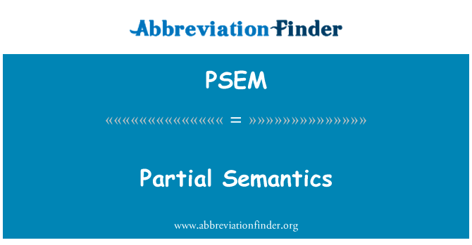 Partial Semantics的定义