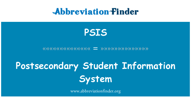 Postsecondary Student Information System的定义