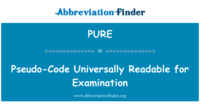 Pseudo-Code Universally Readable for Examination的定义