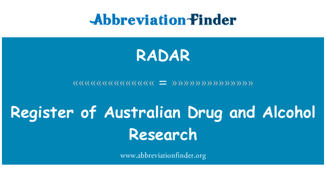 Register of Australian Drug and Alcohol Research的定义