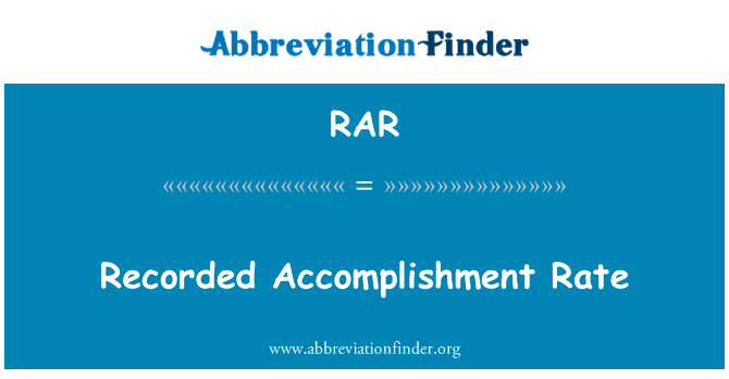 Recorded Accomplishment Rate的定义