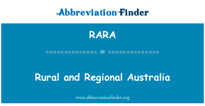 Rural and Regional Australia的定义