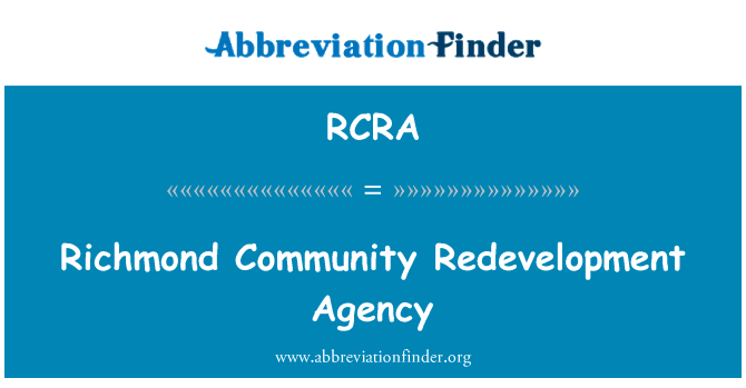 Richmond Community Redevelopment Agency的定义