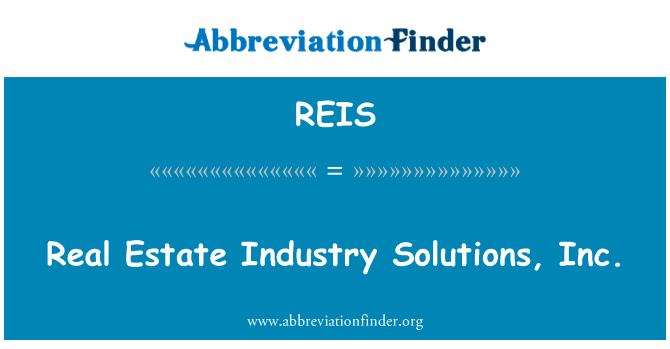 房地产行业解决方案，公司英文定义是Real Estate Industry Solutions, Inc.,首字母缩写定义是REIS