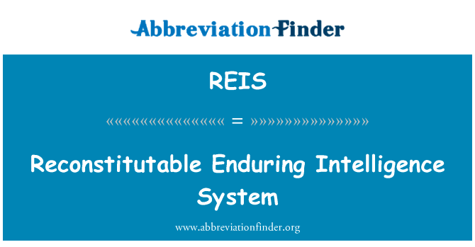 可重构持久情报系统英文定义是Reconstitutable Enduring Intelligence System,首字母缩写定义是REIS