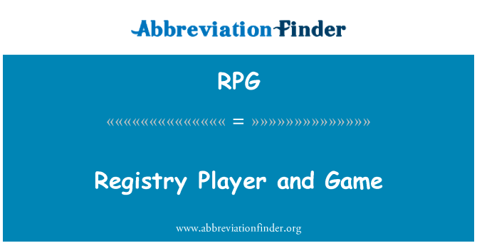 Registry Player and Game的定义