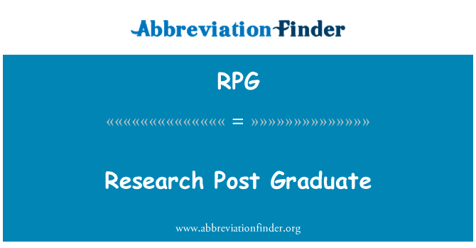 Research Post Graduate的定义