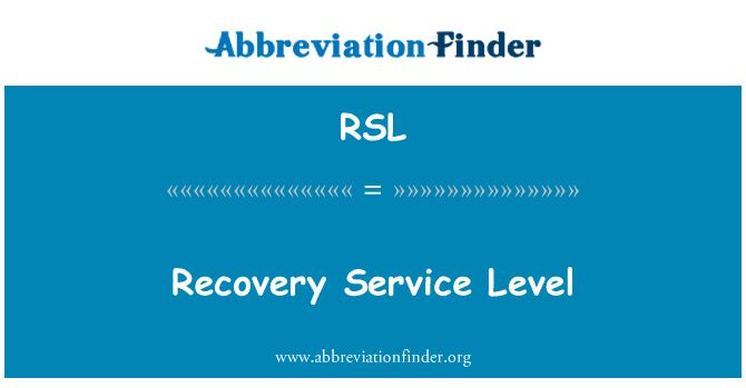 恢复服务级别英文定义是Recovery Service Level,首字母缩写定义是RSL