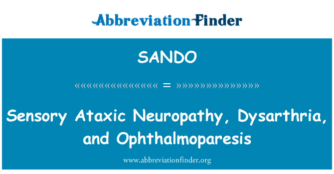 Sensory Ataxic Neuropathy, Dysarthria, and Ophthalmoparesis的定义