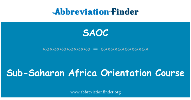 Sub-Saharan Africa Orientation Course的定义