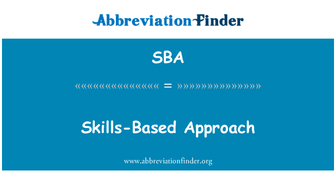 基于技能的方法英文定义是Skills-Based Approach,首字母缩写定义是SBA