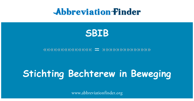 Stichting Bechterew in Beweging的定义
