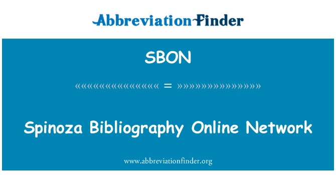 Spinoza Bibliography Online Network的定义