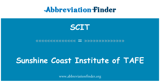 阳光海岸 Institute 的 tafe 学院英文定义是Sunshine Coast Institute of TAFE,首字母缩写定义是SCIT