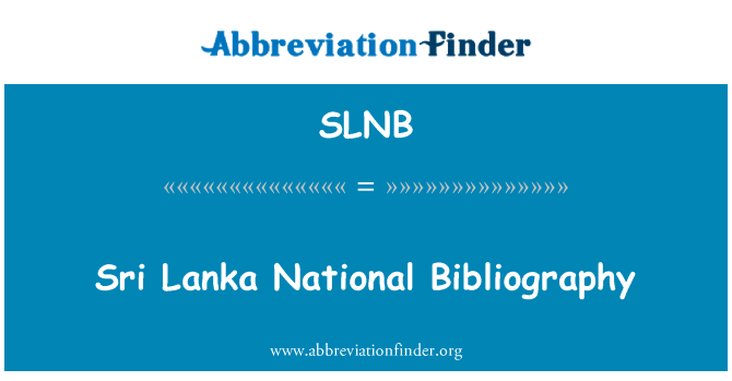 Sri Lanka National Bibliography的定义