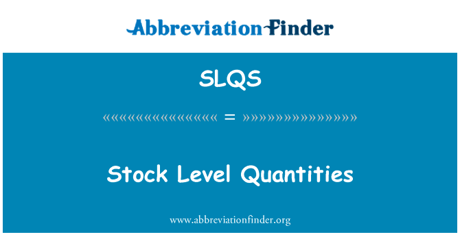 Stock Level Quantities的定义