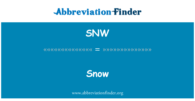 雪英文定义是Snow,首字母缩写定义是SNW