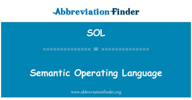 Semantic Operating Language的定义