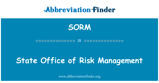 风险管理的国家办公室英文定义是State Office of Risk Management,首字母缩写定义是SORM