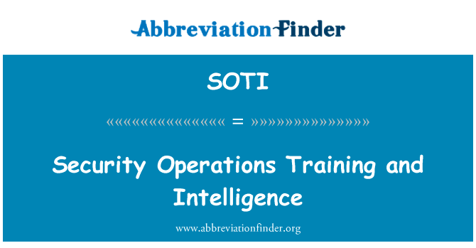 安全操作培训和情报英文定义是Security Operations Training and Intelligence,首字母缩写定义是SOTI
