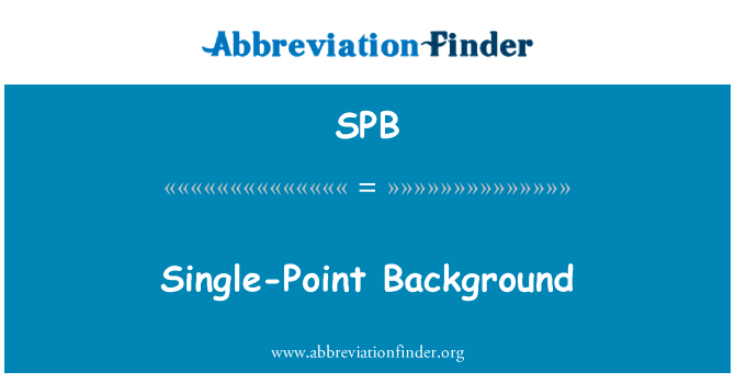 Single-Point Background的定义