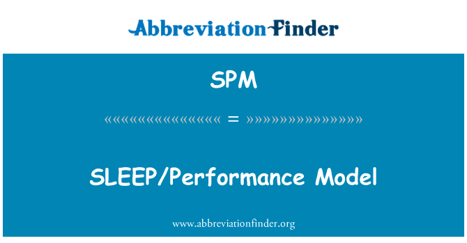 睡眠性能模型英文定义是SLEEPPerformance Model,首字母缩写定义是SPM