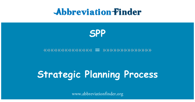 战略规划的过程英文定义是Strategic Planning Process,首字母缩写定义是SPP