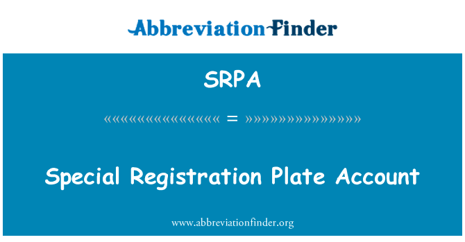 Special Registration Plate Account的定义