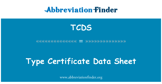 Type Certificate Data Sheet的定义