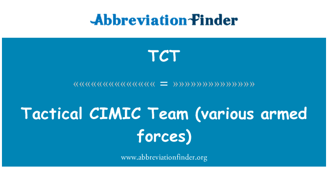 战术斯米克团队 （各武装部队)英文定义是Tactical CIMIC Team (various armed forces),首字母缩写定义是TCT