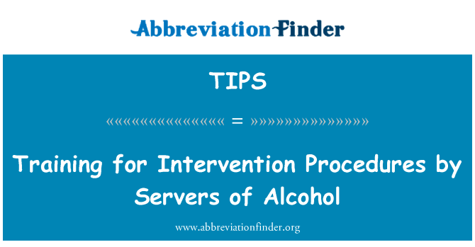 Training for Intervention Procedures by Servers of Alcohol的定义