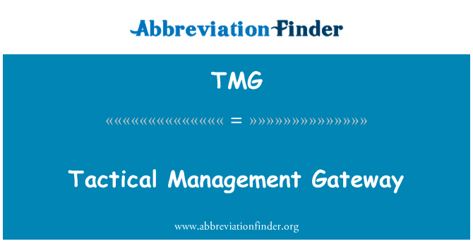 战术管理网关英文定义是Tactical Management Gateway,首字母缩写定义是TMG