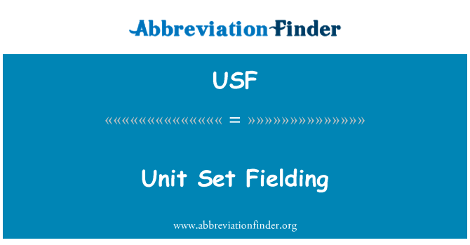 机组菲尔丁英文定义是Unit Set Fielding,首字母缩写定义是USF