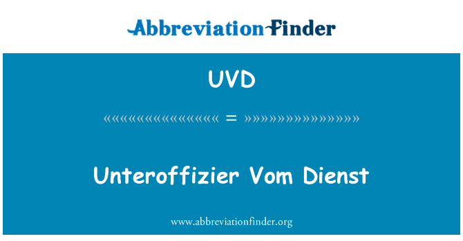Unteroffizier Vom Dienst的定义