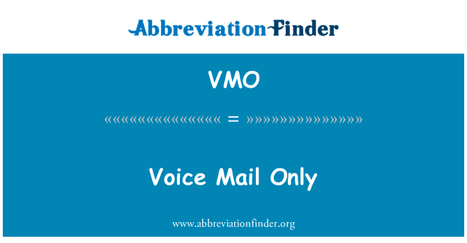 Voice Mail Only的定义