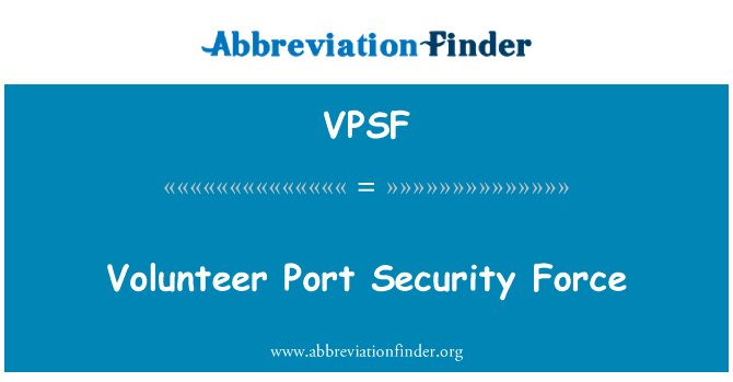 Volunteer Port Security Force的定义