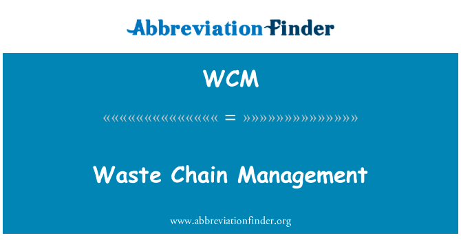 废物链管理英文定义是Waste Chain Management,首字母缩写定义是WCM