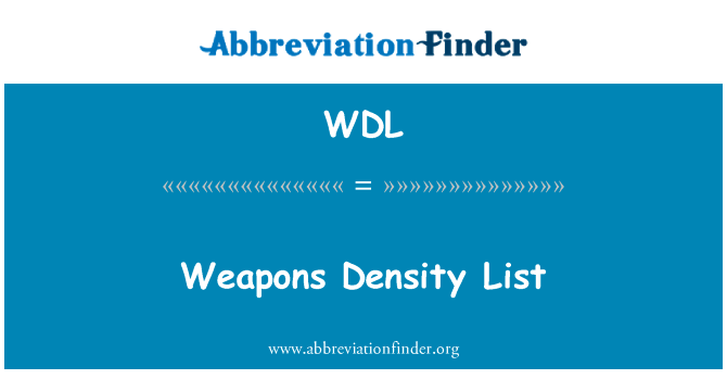 Weapons Density List的定义